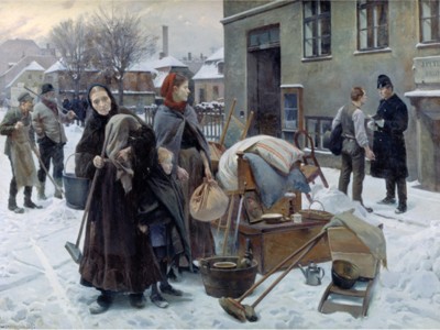 "Sat ud" Erik Henningsen (1892) Olie på lærrd