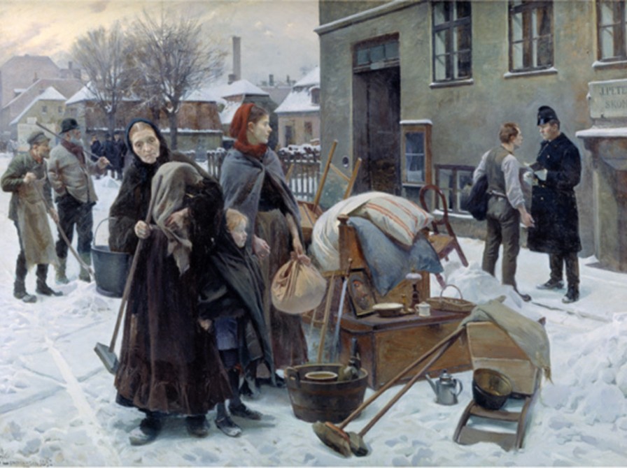 "Sat ud" Erik Henningsen (1892) Olie på lærrd